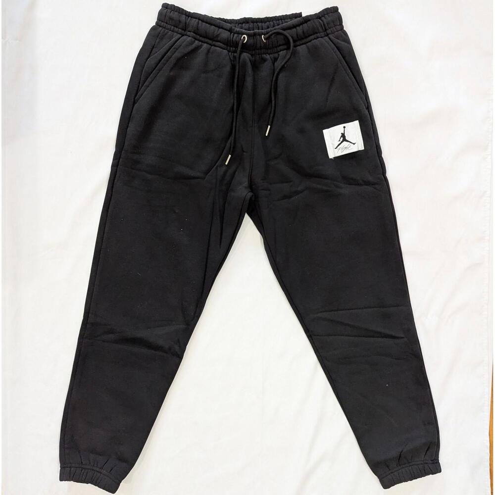 Nike Jordan Flight Fleece Sweatpants Black Sail Men’s L NWT DQ7469-010 Joggers - Picture 2 of 7